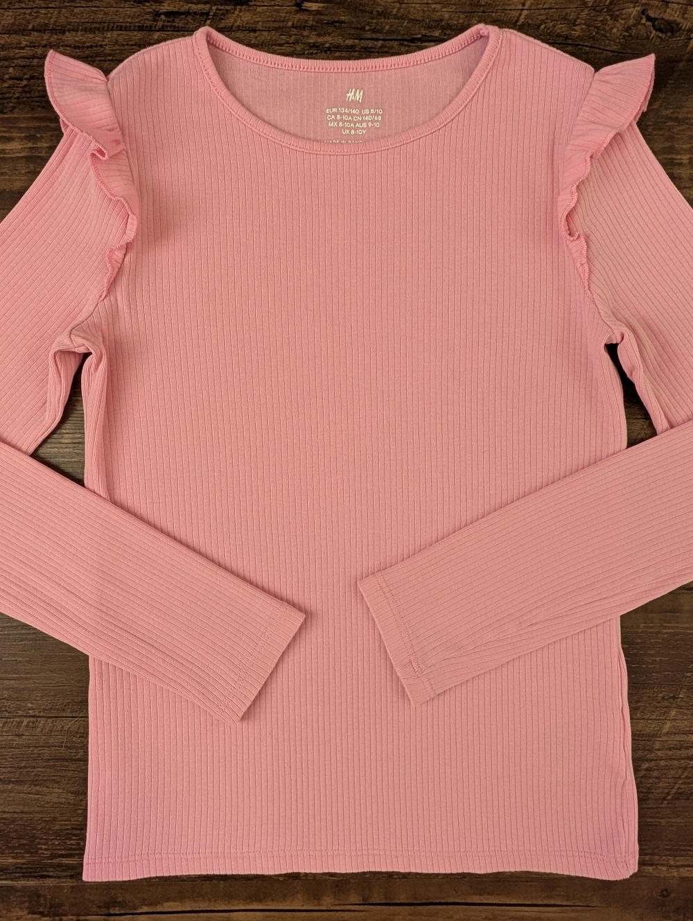 H&M Pink Ribbed Tee Shirt
